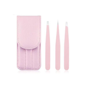 Pink Tweezers Set 3-in-1