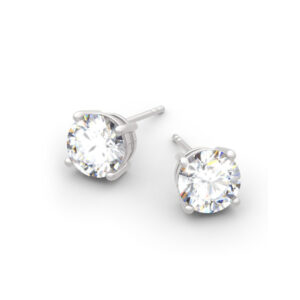 Sterling Silver 925 Classic Round Cut Stud Earrings