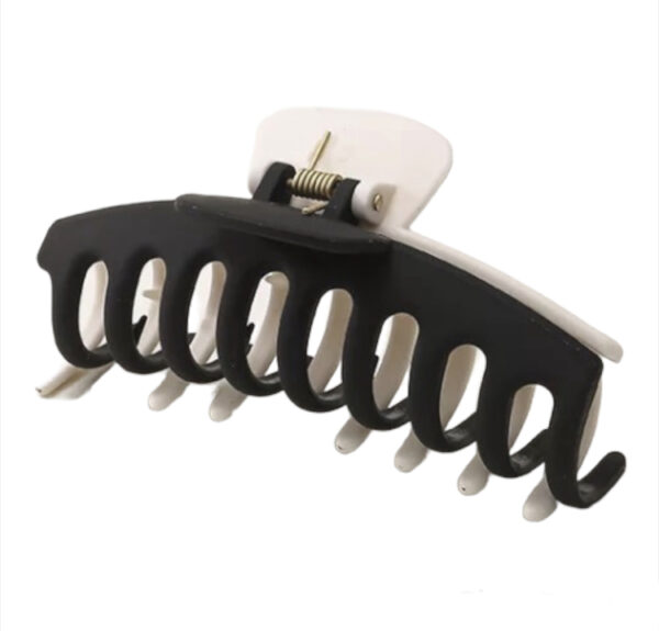 Hair Claw Large - Black & White Matte